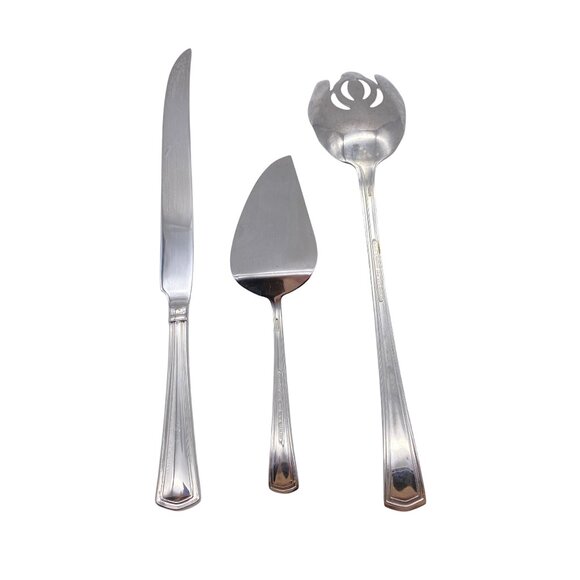 Reed & Barton Tarbor Flatware cake serving knife set salad fork stainless tarbou - Picture 5 of 9